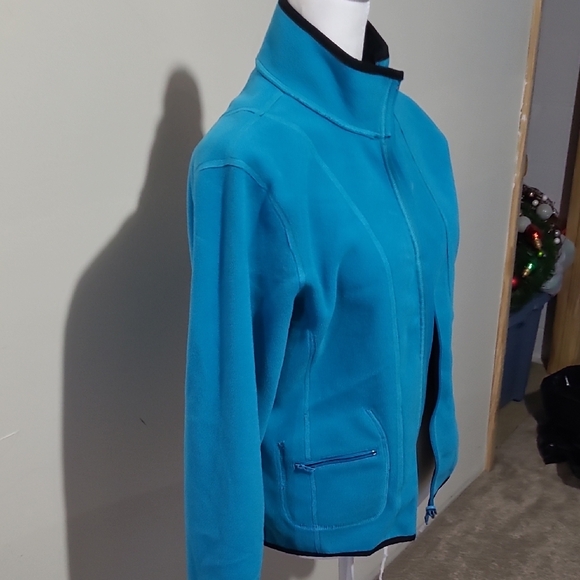 Danskin Reversible Fleece Jacket - Black & Teal - Size Small - Picture 7 of 7